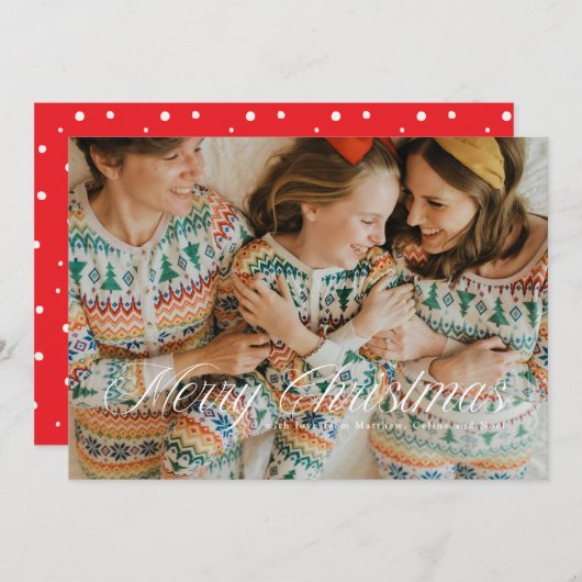 Carte de vœux de Noël simple script (Devant / Derrière)