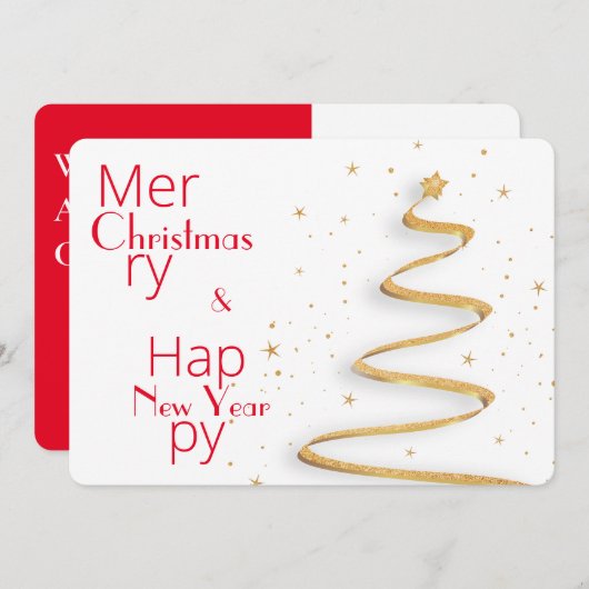 Carte de voeux de Noël simple typographie (Devant / Derrière)