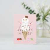 Carte de voeux de Noël Snowcone - rose (Debout devant)