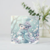 Carte de voeux de Noël Snowman (Debout devant)