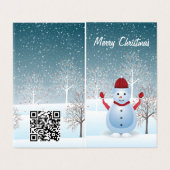 Carte de voeux de Noël Snowman d'hiver (Outside Unfolded)