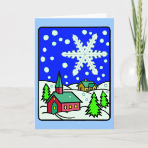 Carte de voeux de Noël Snowy Church