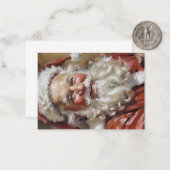 Carte de vœux de Noël Sourires du Père Noël (Devant/Arrière en situation)