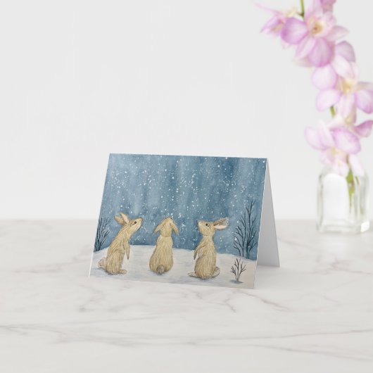 Carte de vœux de Noël sous la neige (Orchidée)