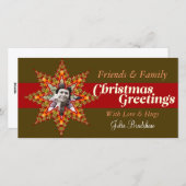 Carte de voeux de Noël Star Photo (Devant / Derrière)
