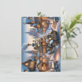 Carte de voeux de Noël Steampunk Bus (Debout devant)