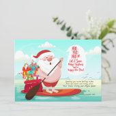 Carte de vœux de Noël Surfboard Santa (Debout devant)