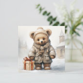 Carte de voeux de Noël Teddy Bear (Debout devant)