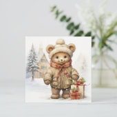 Carte de voeux de Noël Teddy Bear (Debout devant)