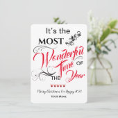 Carte de voeux de Noël Temps le plus merveilleux (Debout devant)