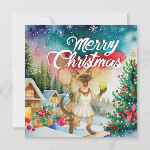 Carte de vœux de Noël Tennis pour les amoureux des