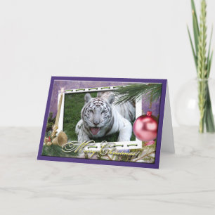 Carte de voeux de Noël Tiger blanc