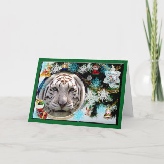 Carte de voeux de Noël Tiger blanc