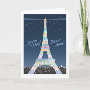 Carte de voeux de Noël Tour Eiffel