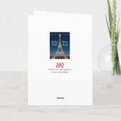 Carte de voeux de Noël Tour Eiffel (Dos)