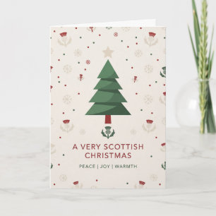 Carte de vœux de Noël très écossaise avec sapin