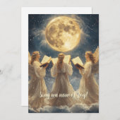 Carte de vœux de Noël Trois Anges Dorés (Devant / Derrière)