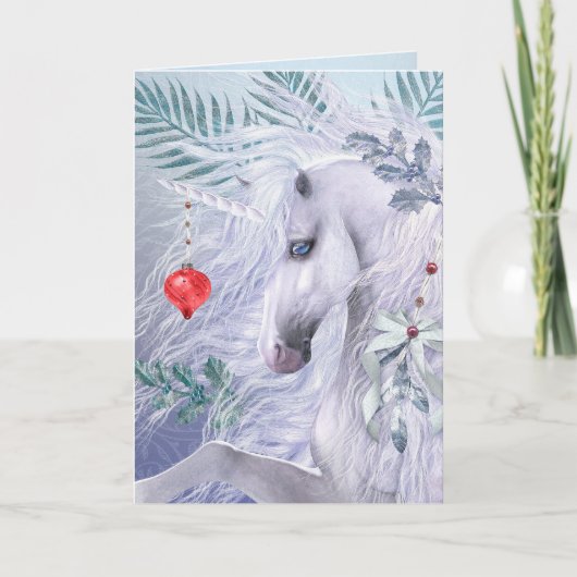 Carte de voeux de Noël Unicorn Deluxe (Devant)