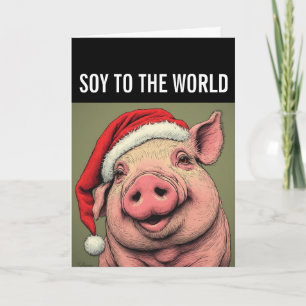 CARTE DE VŒUX DE NOËL VÉGAN POUR LE MONDE COCHON