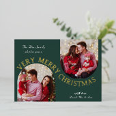 Carte de vœux de Noël verte très joyeuse avec phot (Debout devant)