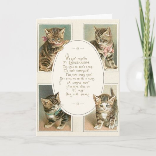 Carte de voeux de Noël Victorian Kittens (Devant)