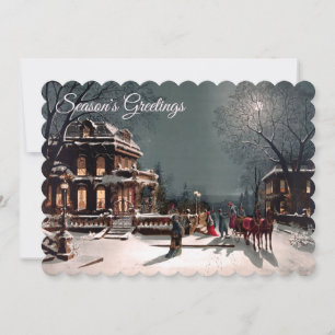 Carte de voeux de Noël victorienne plate