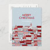 Carte de vœux de Noël Village de Noël (Devant / Derrière)