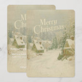 Carte de vœux de Noël 'Village d'hiver cosy' - 5x7 (Devant / Derrière)