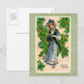 Carte de vœux de Noël vintage (Devant / Derrière)