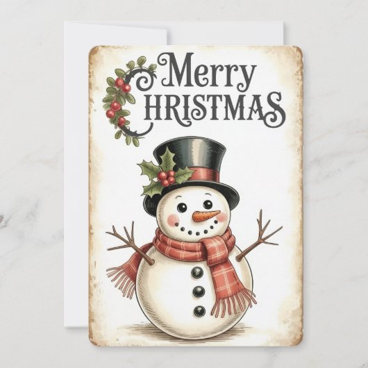 Carte de voeux de Noël Vintage (Devant)