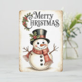 Carte de voeux de Noël Vintage (Debout devant)