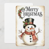Carte de voeux de Noël Vintage (Devant / Derrière)
