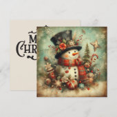 Carte de vœux de Noël vintage (Devant / Derrière)