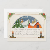 Carte de voeux de Noël Vintage (Devant / Derrière)