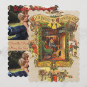 Carte de vœux de Noël vintage à plat (Devant / Derrière)