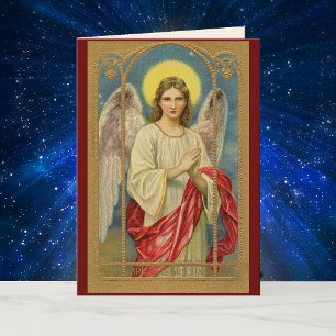 Carte de voeux de Noël vintage Angel Bible Verse