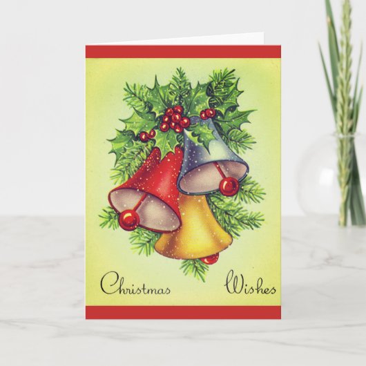 Carte de voeux de Noël vintage Bells (Devant)