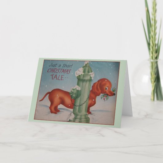 Carte de voeux de Noël vintage Dachshund (Devant)