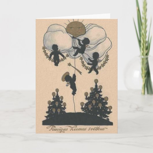 Carte de voeux de Noël vintage lettonne (Devant)