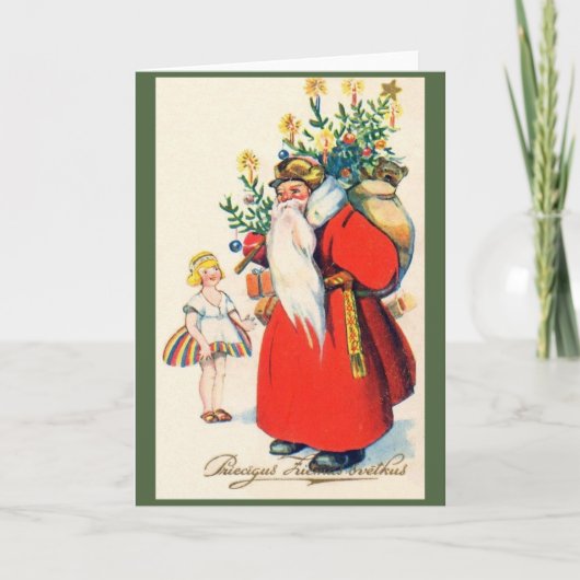 Carte de voeux de Noël vintage lettonne (Devant)