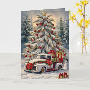 Carte de vœux de Noël vintage – Majestueuse neige-