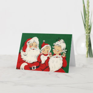 Carte de voeux de Noël vintage Père Noël