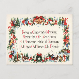Carte de vœux de Noël vintage poème de Noël