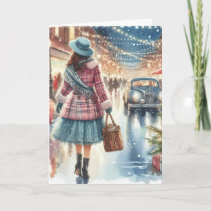 Carte de voeux de Noël vintage Retro