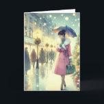 Carte de voeux de Noël vintage Retro<br><div class="desc">Carte de voeux de Noël Retro Vintage personnalisable. Ce Noël envoie votre souhait à vos amis et à votre famille avec cette carte de voeux.</div>