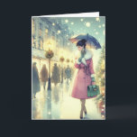 Carte de voeux de Noël vintage Retro<br><div class="desc">Carte de voeux de Noël Retro Vintage personnalisable. Ce Noël envoie votre souhait à vos amis et à votre famille avec cette carte de voeux.</div>