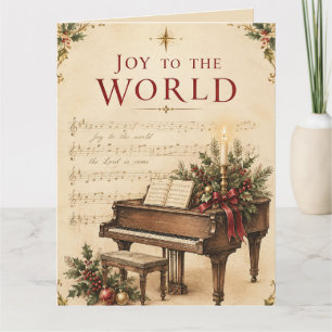 Carte de vœux de Noël vintage, style musique class