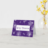 Carte de voeux de Noël violet Snowflakes (Fleur jaune)