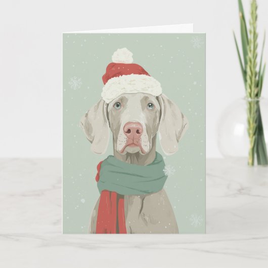 Carte de vœux de Noël Weimaraner (Devant)