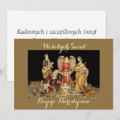 Carte de voeux de Noël Wesołych świąt en polonais (Devant / Derrière)